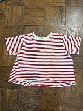 Classic Red & White Striped Short Sleeve Tee by